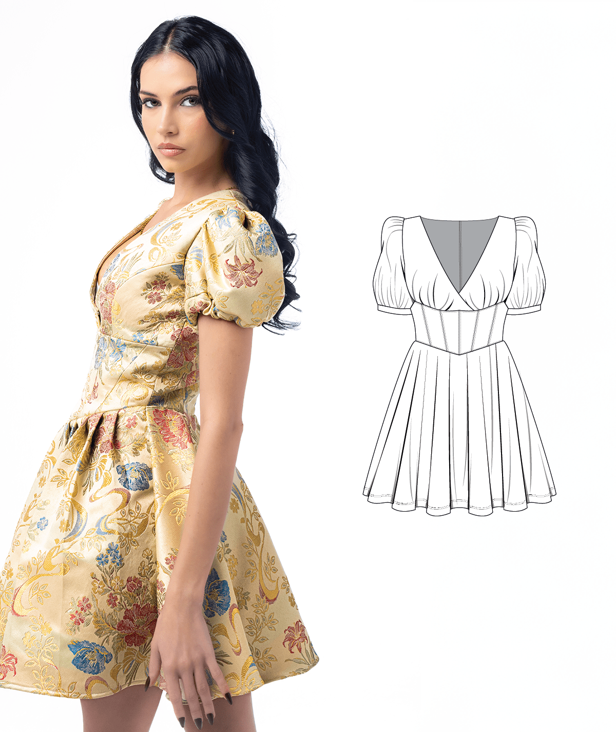 Pleated Babydoll Mini Dress Pattern - Image 3