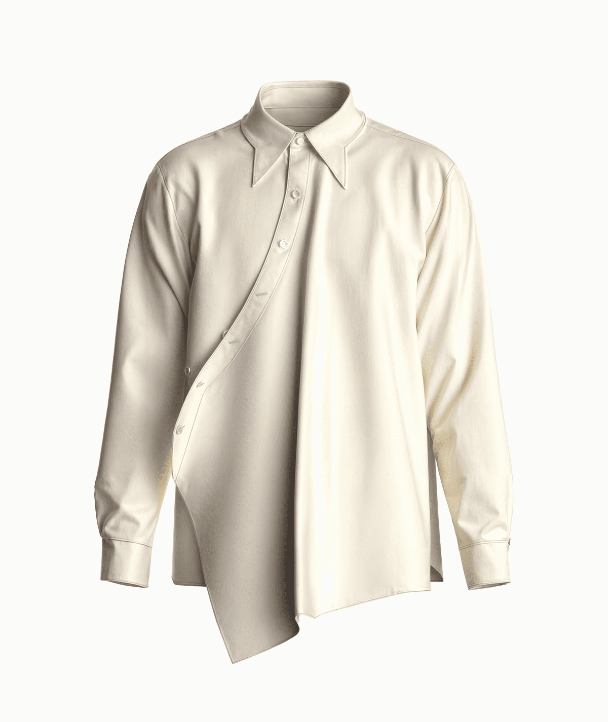 Curved Button Stand Shirt Pattern