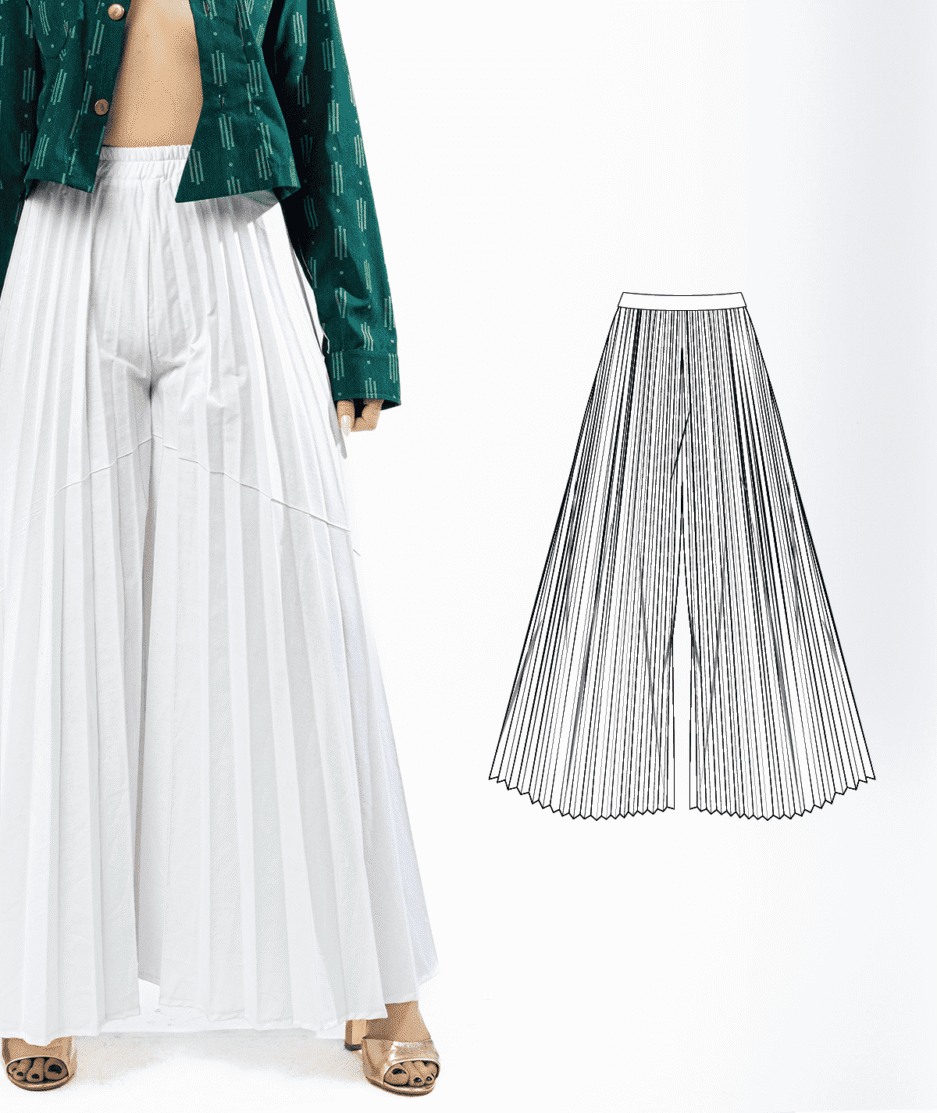 Flared Pleated Pants Pattern - Image 3