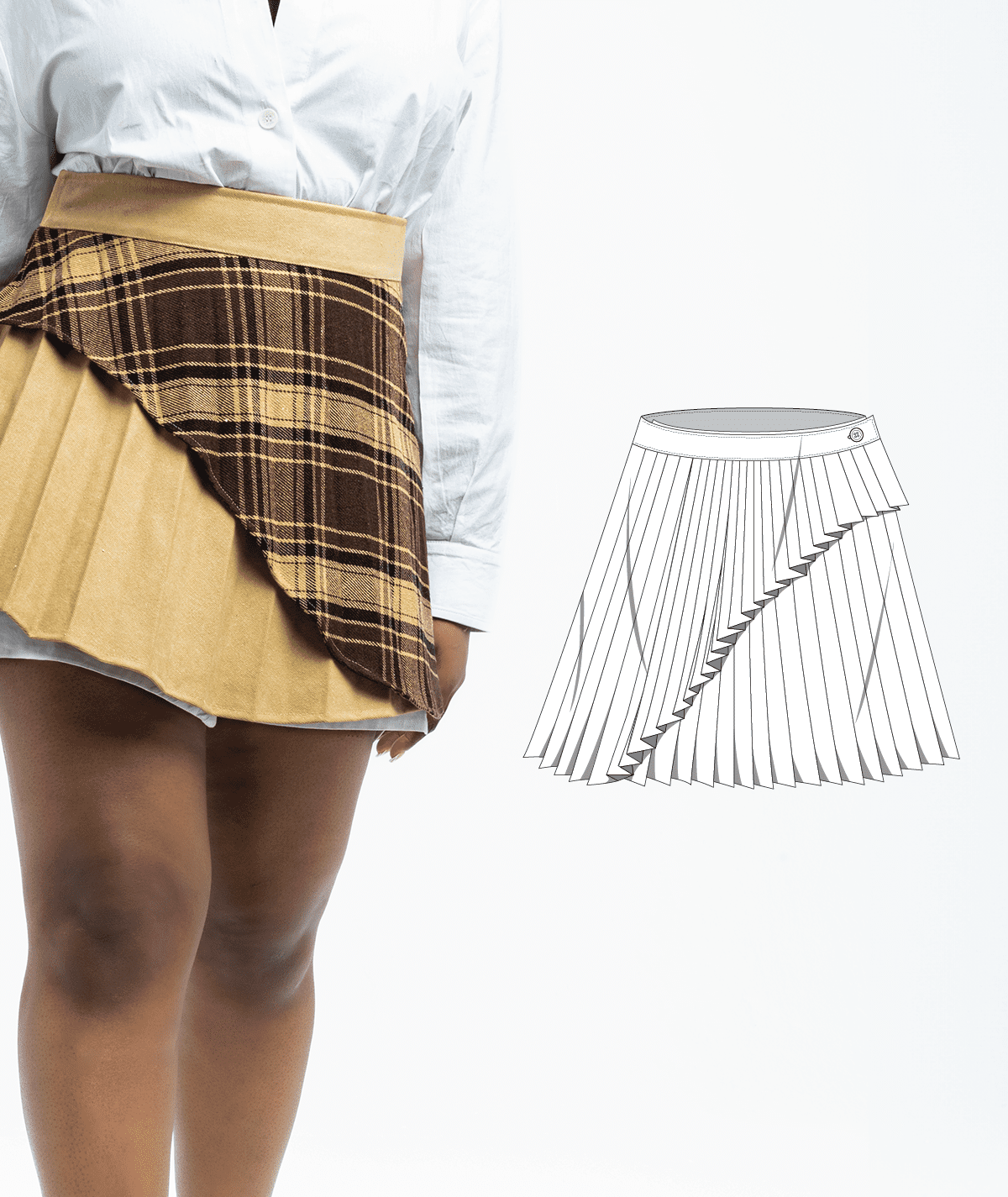 Pleated Layered Skirt Pattern - Image 3
