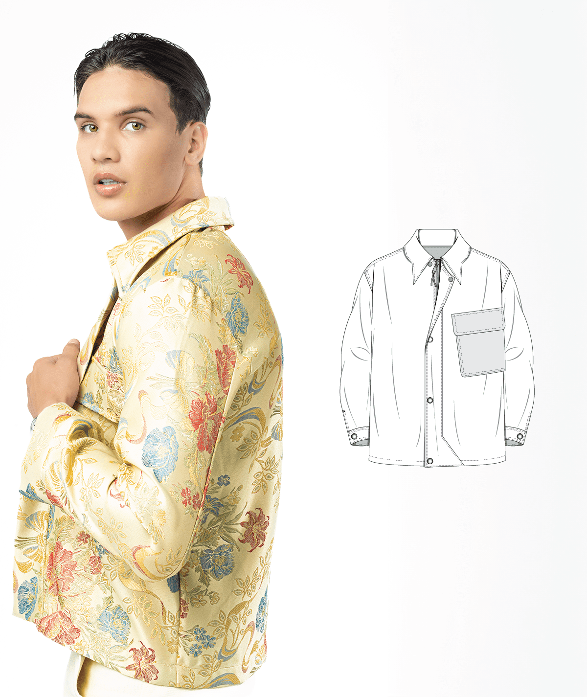 Regular Fit Shacket Pattern - Image 3